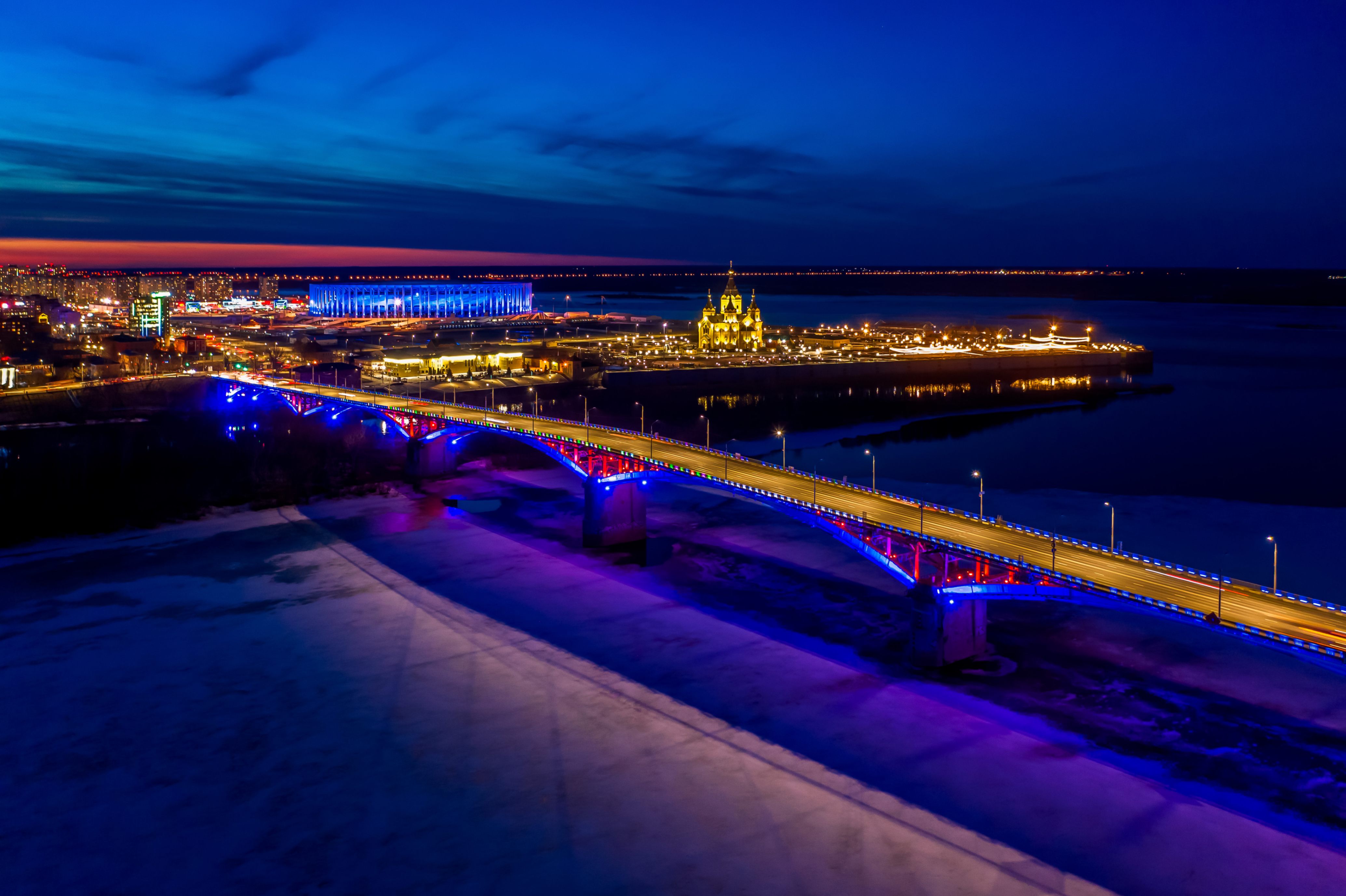 Канавинский мост - освещение моста, Нижний Новгород, 2021
