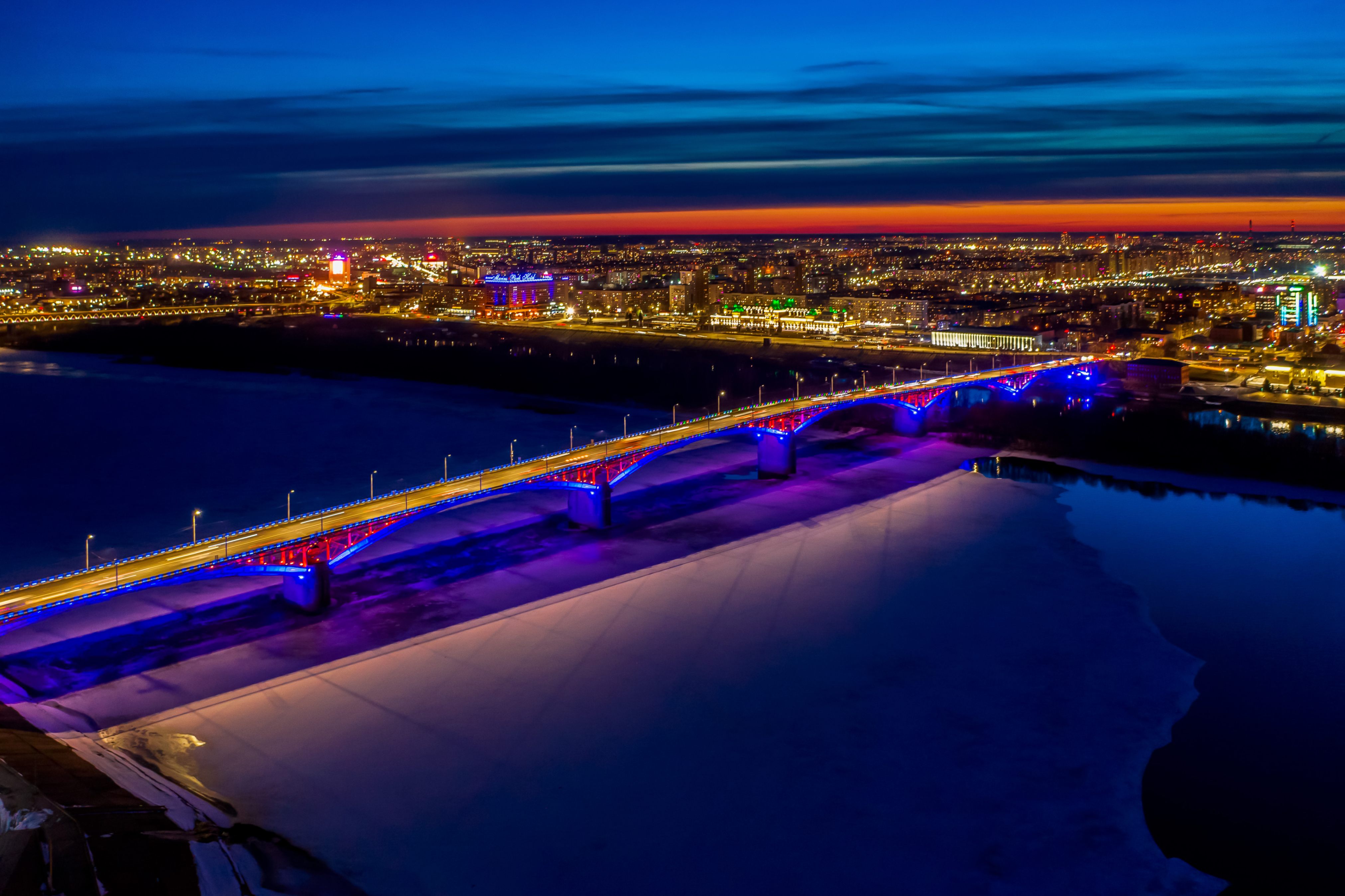 Канавинский мост - освещение моста, Нижний Новгород, 2021