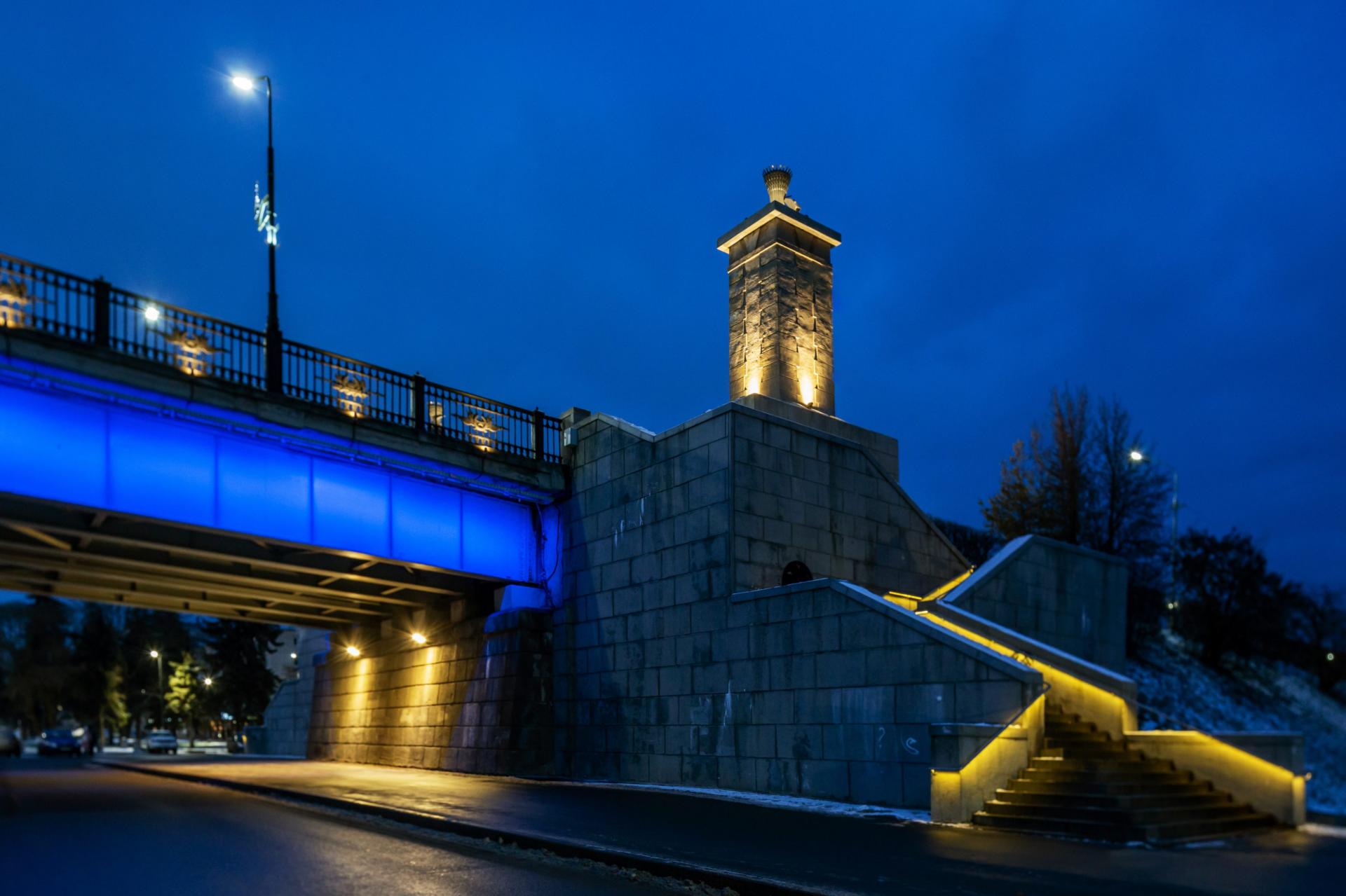 Мост Александра Невского - освещение моста, Великий Новгород, 2022