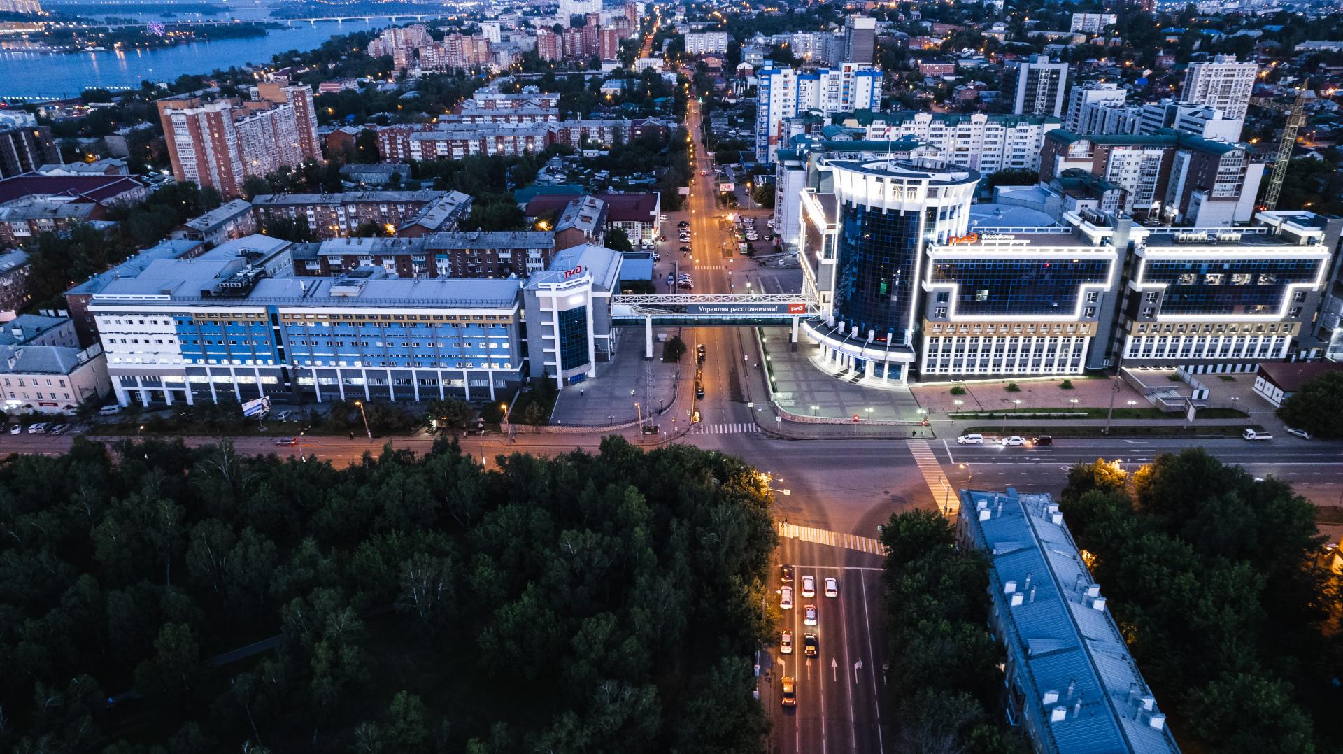 Центральный офис РЖД  - освещение здания, Иркутск, 2022