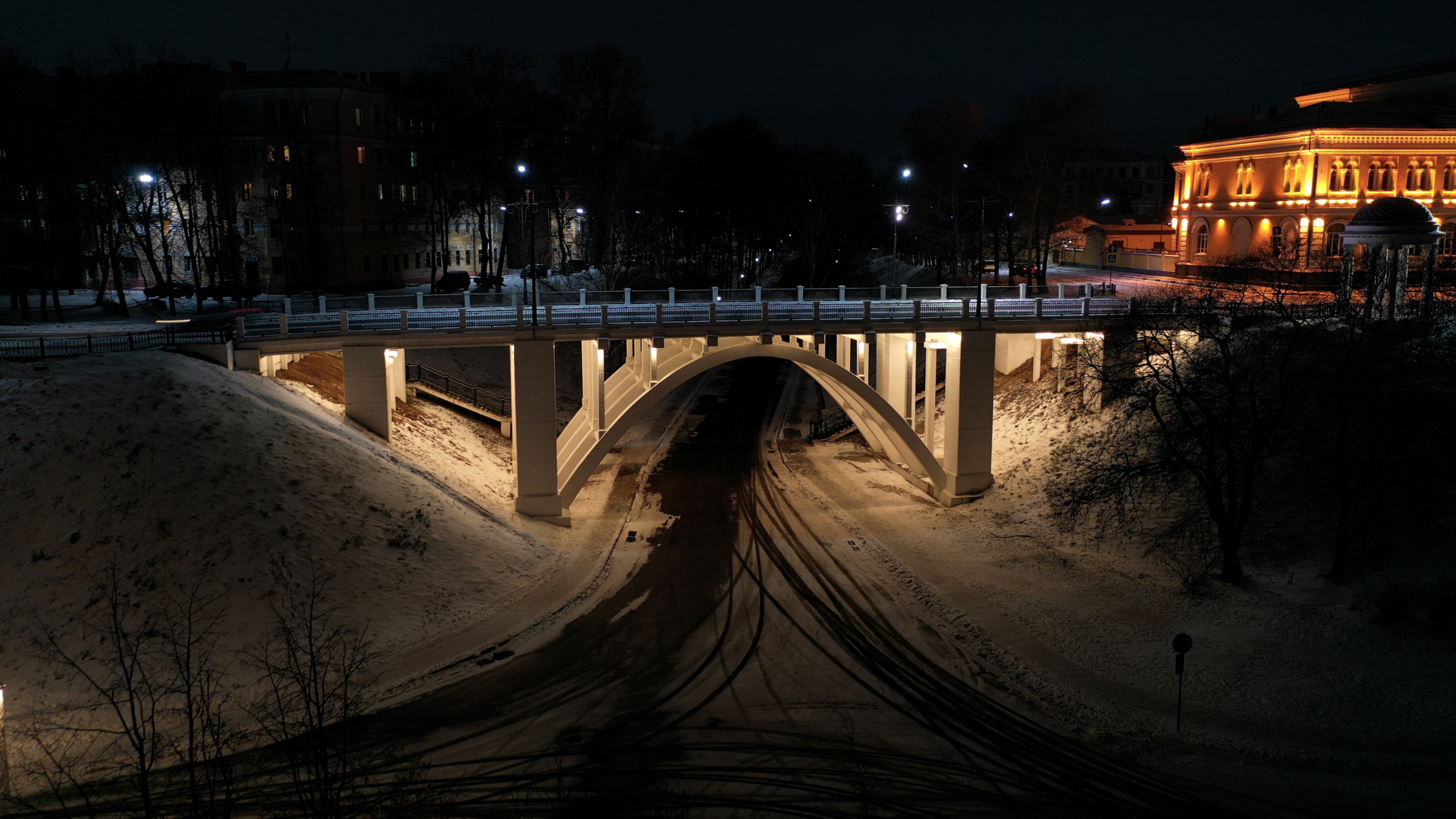 Воздвиженский мост в Ярославле - освещение моста, Ярославль, 2022